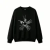 黑卫 Star Hand Sign Graphic Back Print Crew Neck Sweatshirt