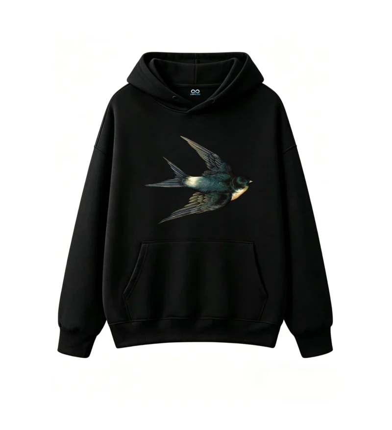 黑卫 Vintage Flying Swallow Bird Hoodie