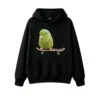 Cute Green Parrot Riding Skateboard Hoodie