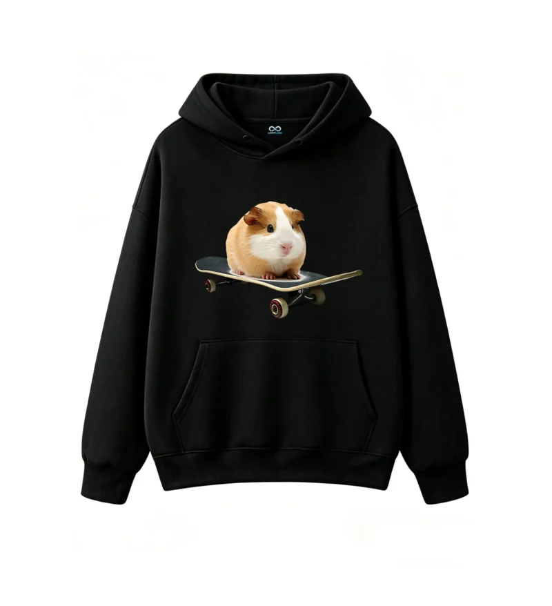Cute Guinea Pig Riding Skateboard Hoodie
