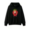 黑卫 Cute Hamster Inside Strawberry Graphic Hoodie