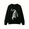 黑卫 Vintage Tiger Back Print Crew Neck Sweatshirt