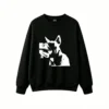 黑卫 Cool Wolf Silhouette Back Print Sweatshirt
