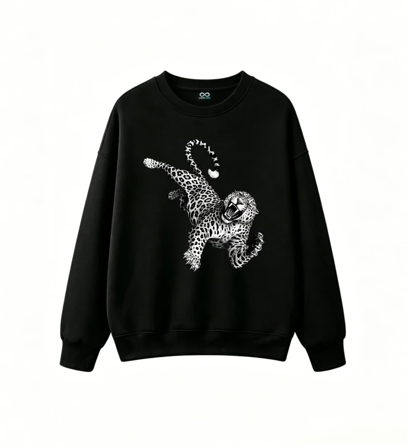 Aggressive Leopard Back Print Sweatshirt