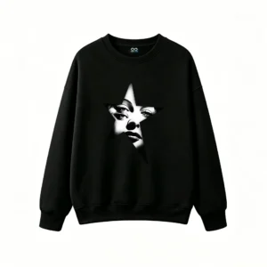 Surreal Star Face Print Hoodie