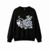 黑卫 Tiger Fight Aesthetic Graphic Back Print Crew Neck Sweatshirt