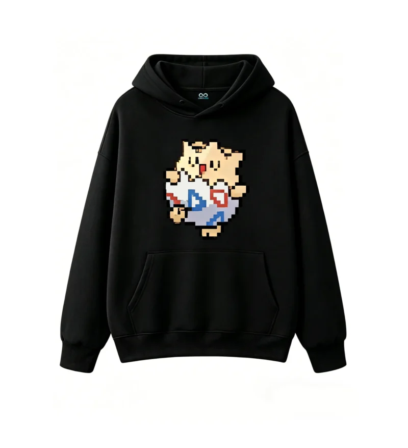 黑卫 Pixel Art Cute Cartoon Ghost Hoodie