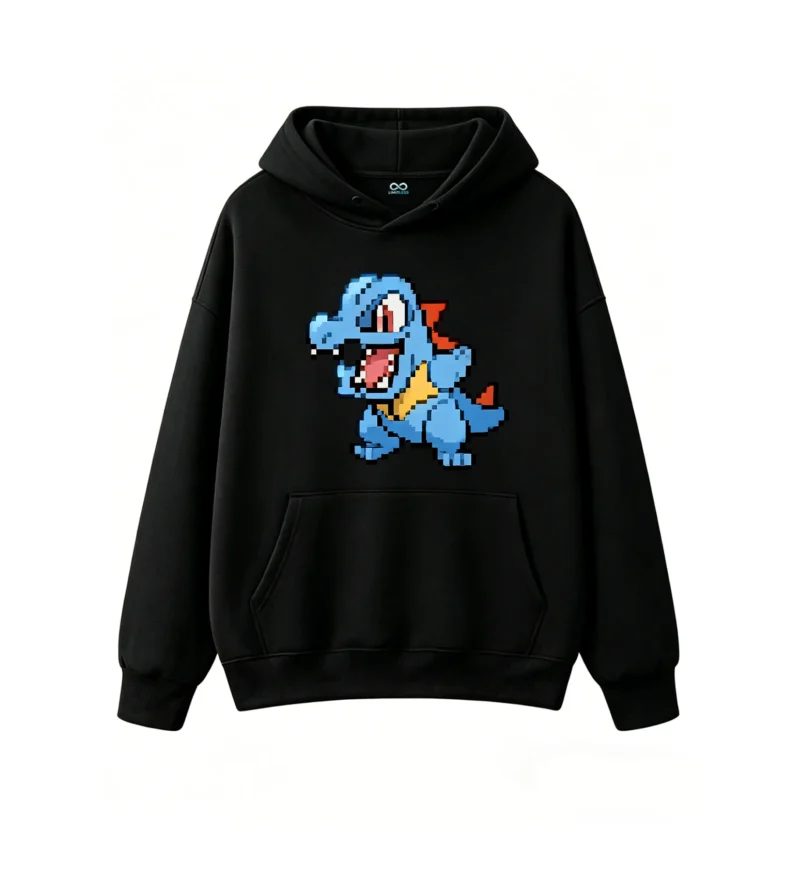 黑卫 Totodile Pixel Art Hoodie