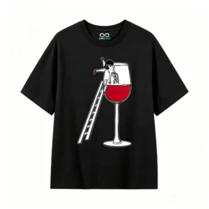 主图_1 Remera Algodón Estampa Copa Vino Tinto Diseño Original Premium