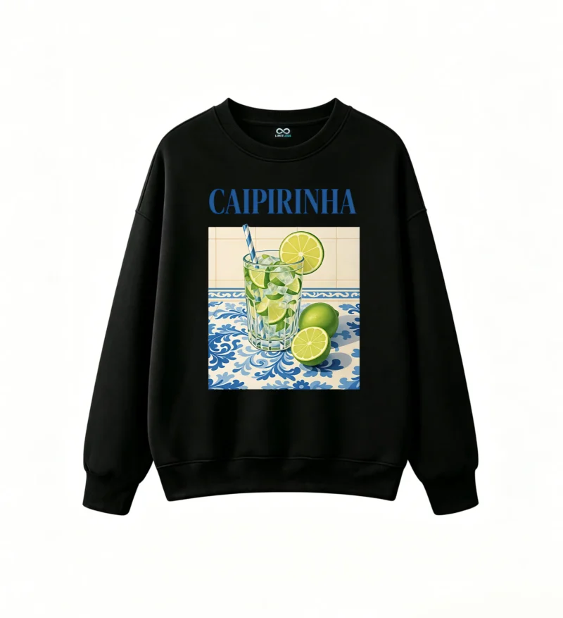 主图_1 Buzo Cuello Redondo Algodón Estampada Caipirinha Brasil Diseño Vintage Premium