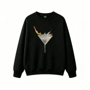 主图_1 Buzo Cuello Redondo Algodón Estampado Martini Cóctel Retro Vintage Oversize