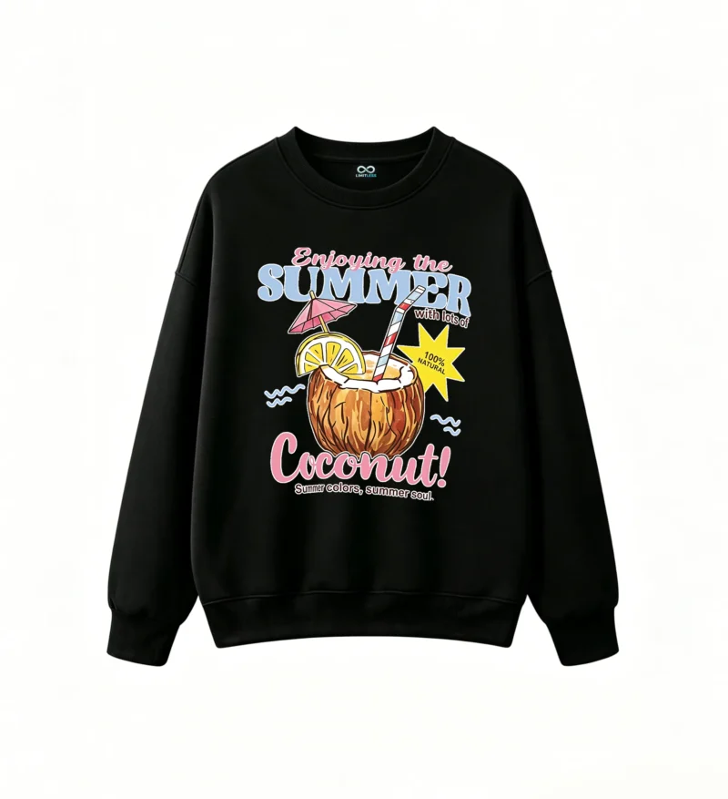 主图_1 Buzo Cuello Redondo Algodón Estampada Verano Playa Coco Tropical Premium