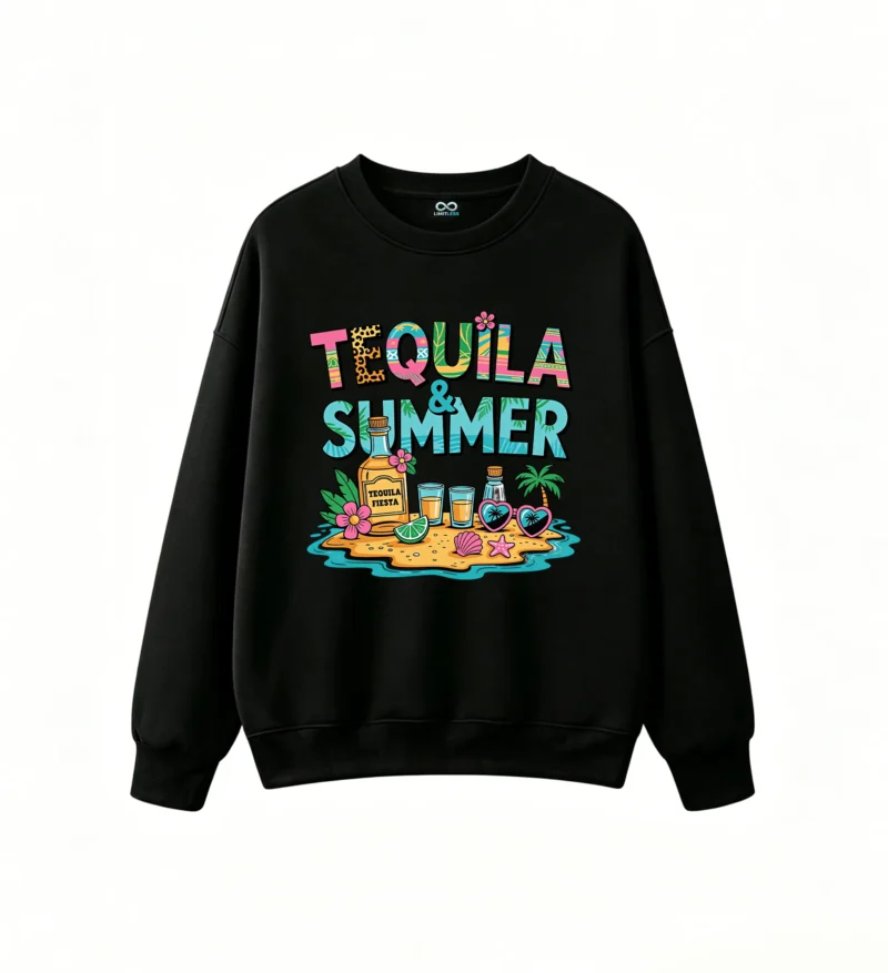主图_1 Buzo Cuello Redondo Algodón Estampada Tequila Summer Playa Relax Casual