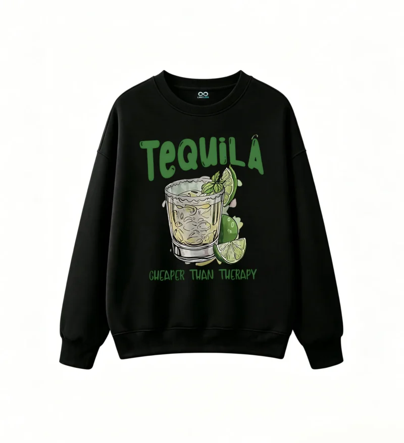 Buzo Cuello Redondo Algodón Estampado Tequila Frase Divertida Casual Premium