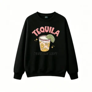 主图_1 Buzo Cuello Redondo Algodón Estampada Tequila Smile Vintage Oversize