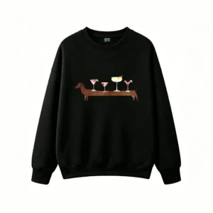 主图_1 Buzo Cuello Redondo Algodón Estampado Perro Salchicha Cóctel Premium