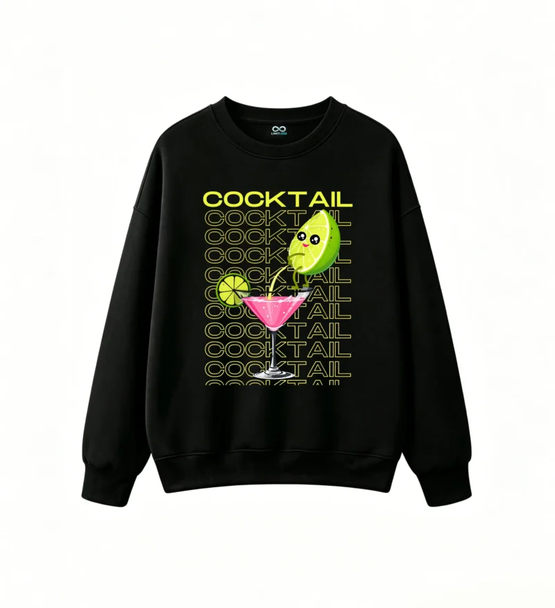 Buzo Cuello Redondo Algodón Estampado Cocktail Lima Drink Verano Casual