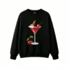 主图_1 Buzo Cuello Redondo Algodón Estampada Retro Cherry Cocktail Diseño Premium