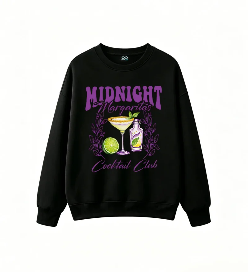 Buzo Cuello Redondo Algodón Estampada Midnight Margaritas Cocktail Club