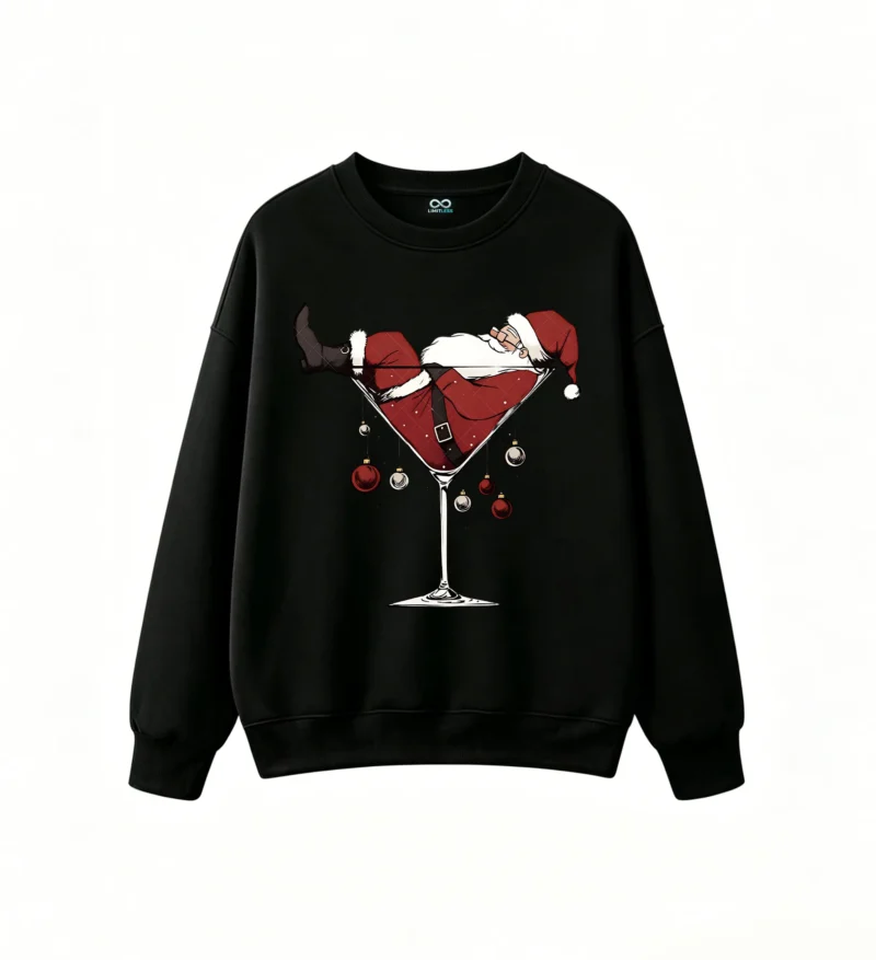 主图_1 Buzo Cuello Redondo Algodón Estampada Santa Claus Copa Navidad Premium