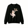 主图_1 Buzo Cuello Redondo Algodón Estampado Gato Mesero Sushi Premium Kawaii