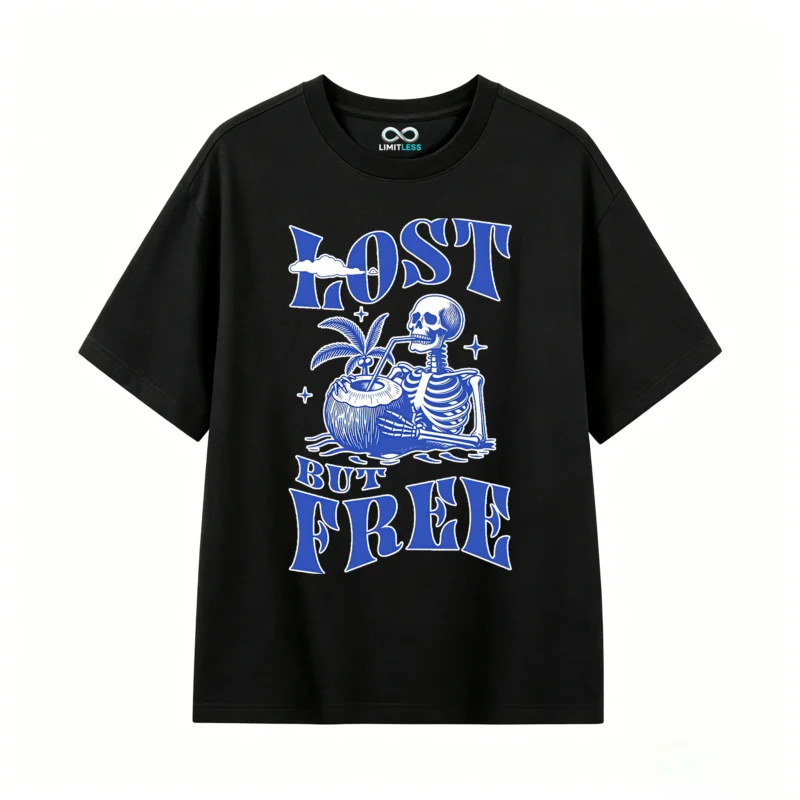 主图_1 Remera Algodón Estampada Lost But Free Diseño Verano Calidad