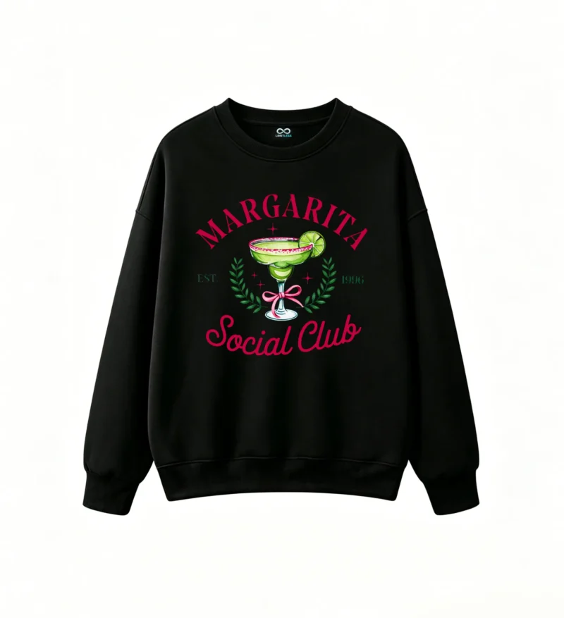 主图_1 Buzo Cuello Redondo Margarita Social Club Algodón Estampado Vintage Verano