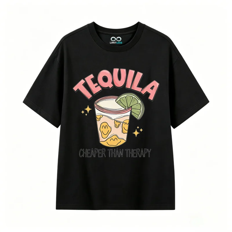 Remera Algodón Estampada Tequila Smile Vintage Calidad Premium