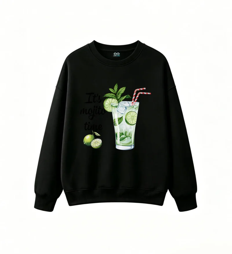 Buzo Cuello Redondo Algodón Estampada Mojito Refrescante Verano Casual