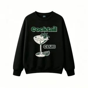 主图_1 Buzo Cuello Redondo Algodón Estampada Cocktail Club Diseño Minimalista