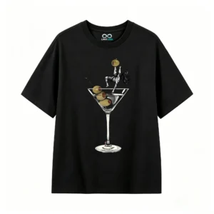 主图_1 Remera Algodón Estampado Martini Aceitunas Diseño Original