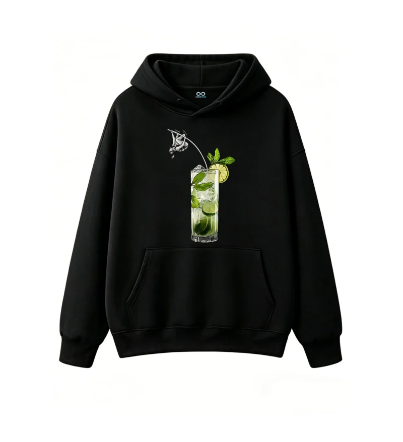 Buzo con capucha Algodón Estampado Mojito Trago Diseño Verano Premium
