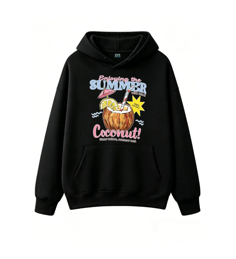 主图_1 Buzo con capucha Algodón Estampada Verano Playa Coco Tropical Premium