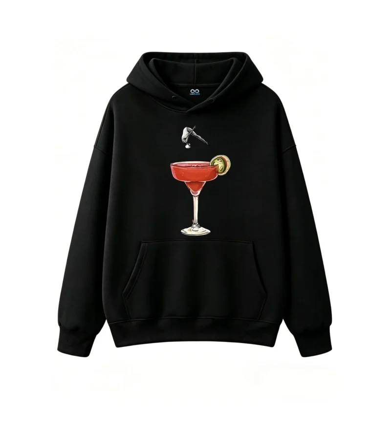 主图_1 Buzo con capucha Algodón Estampado Cóctel Margarita Diseño Verano Premium