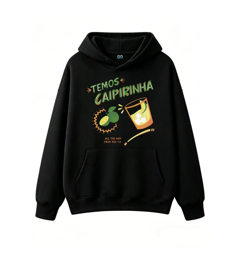 主图_1 Buzo con capucha Algodón Estampada Caipirinha Rio Diseño Verano Premium