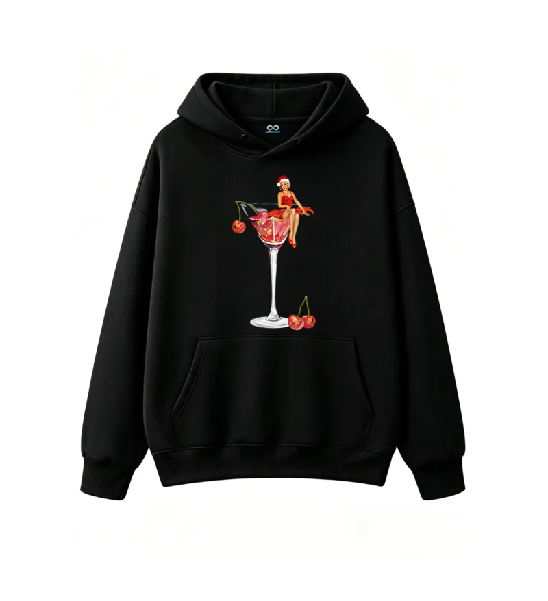 主图_1 Buzo con capucha Algodón Estampado Pin Up Cherry Navidad Premium