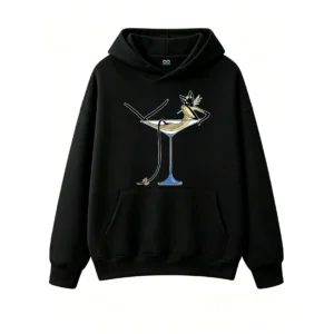 主图_1 Buzo con capucha Algodón Estampado Gato Martini Premium Calidad Moda