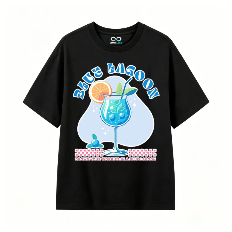 主图_1 Remera Algodón Estampada Blue Lagoon Diseño Verano Premium