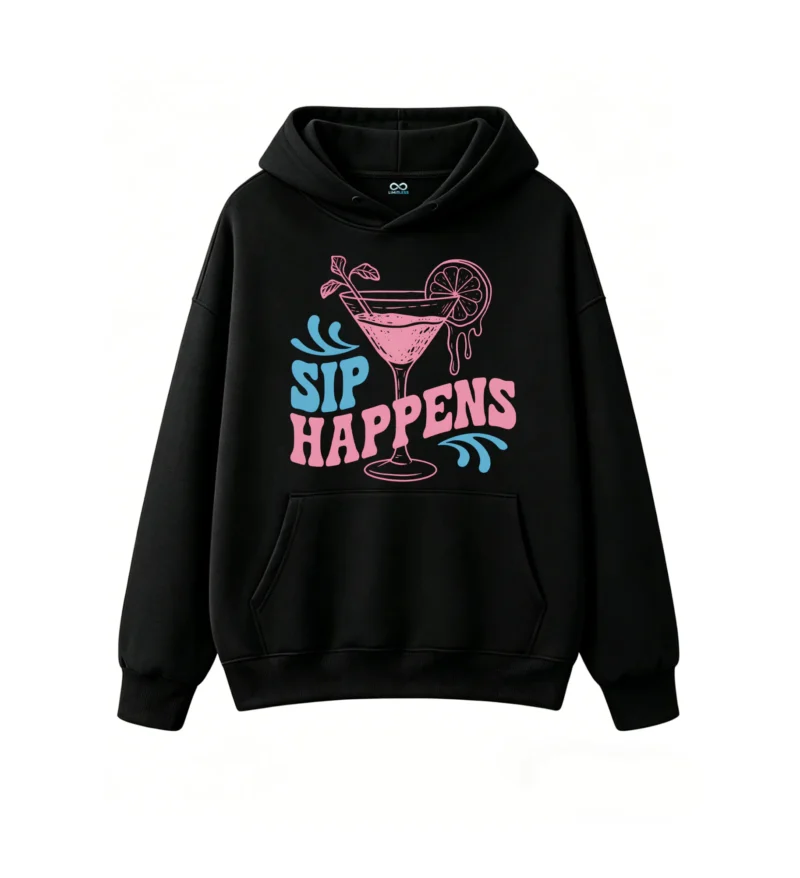 Buzo con capucha Algodón Estampado Cóctel Sip Happens Verano Premium