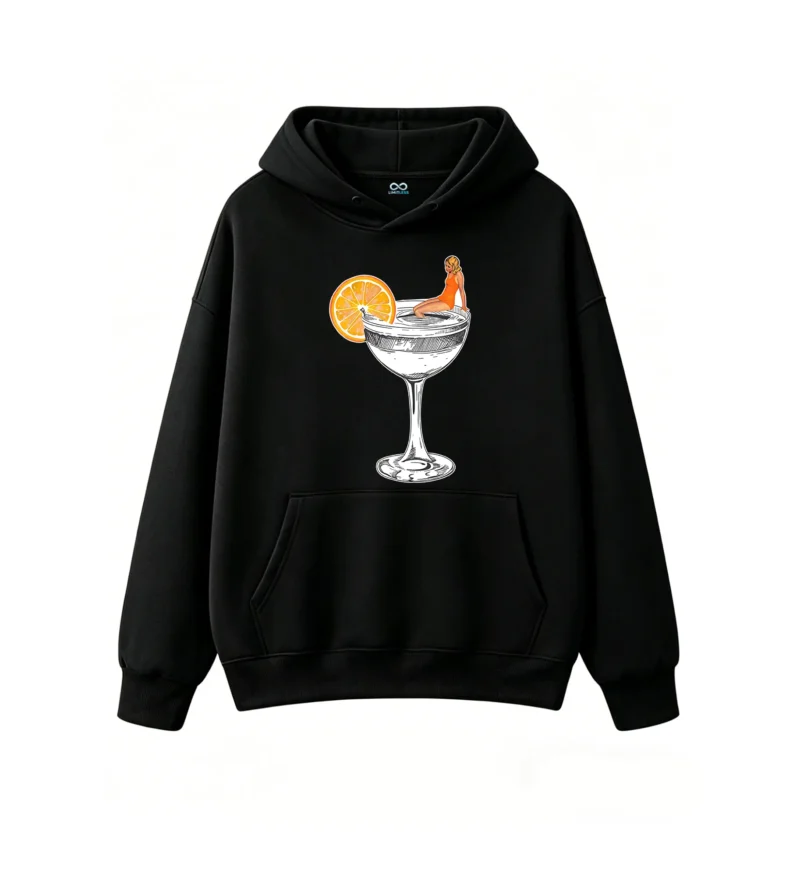 主图_1 Buzo con capucha Algodón Estampada Coctel Naranja Vintage Premium