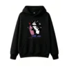 主图_1 Buzo con capucha Algodón Estampada Gato Con Vino Diseño Minimalista