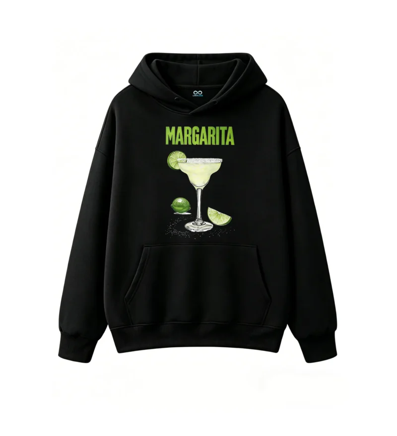 主图_1 Buzo con capucha Algodón Estampa Margarita Cóctel Trago Verano Premium