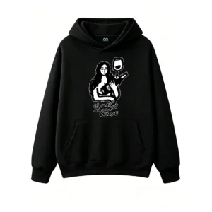 主图_1 Buzo con capucha Algodón Estampado Copa Vino Diseño Casual Premium
