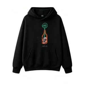 主图_1 Buzo con capucha Algodón Estampada Flor Botella Diseño Artístico Urbano