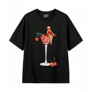 主图_1 Remera Algodón Estampado Pin Up Navidad Cóctel Premium