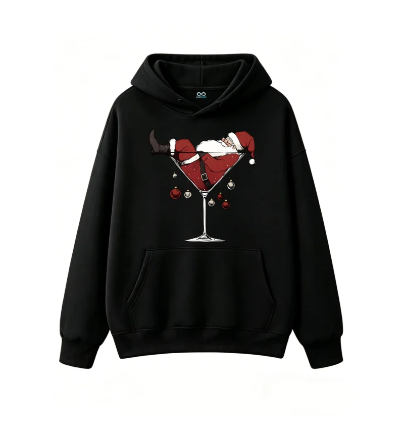 主图_1 Buzo con capucha Algodón Estampada Santa Claus Copa Navidad Premium