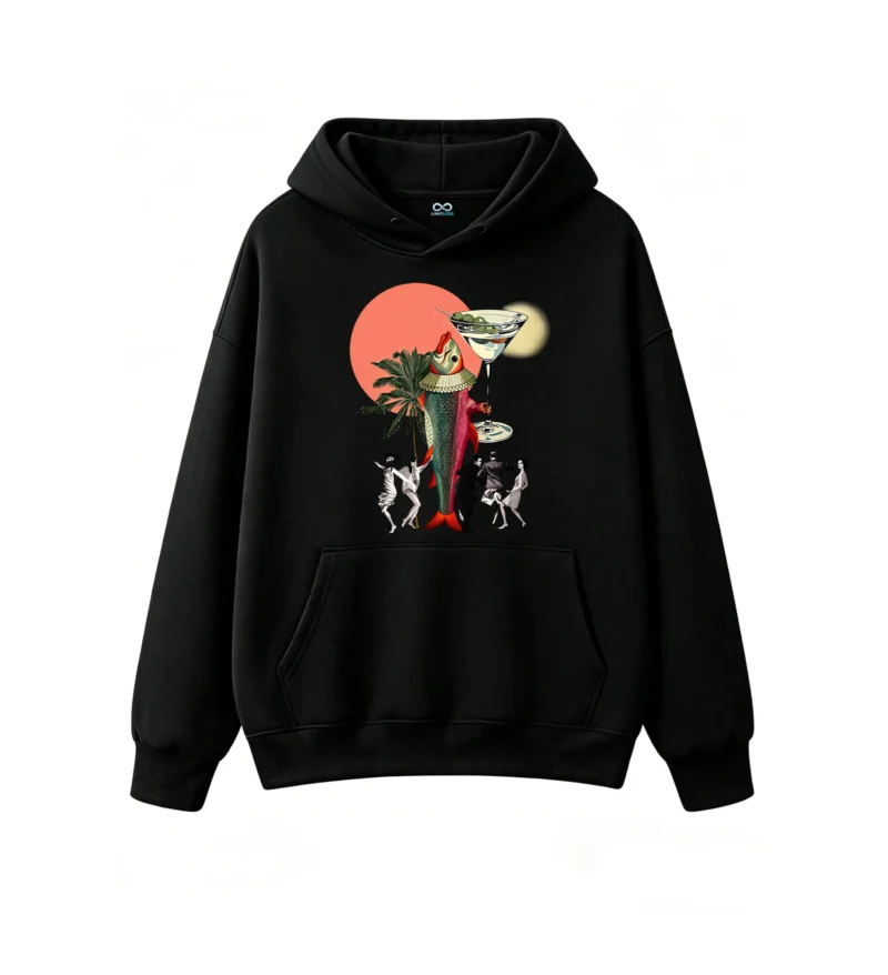 主图_1 Buzo con capucha Algodón Estampada Arte Surrealista Fiesta Retro Cool