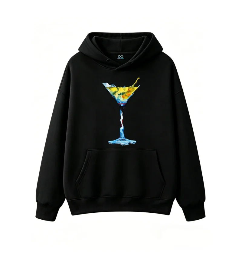 Buzo con capucha Algodón Estampado Cóctel Martini Arte Premium Trendy