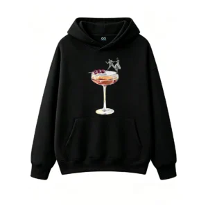 主图_1 Buzo con capucha Algodón Estampado Cocktail Retro Diseño Exclusivo