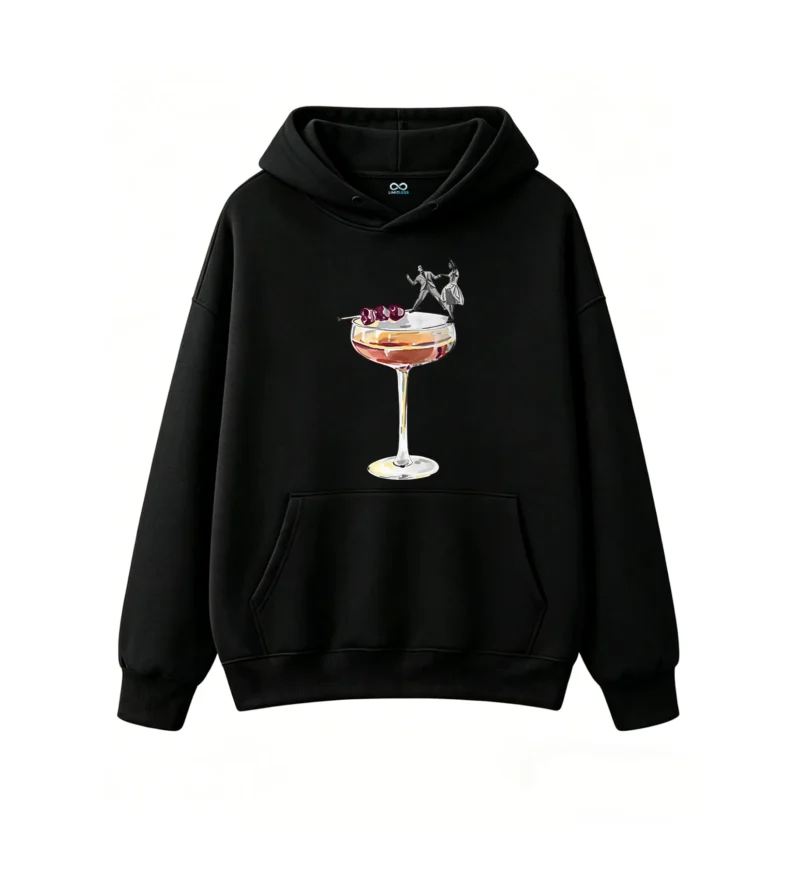 Buzo con capucha Algodón Estampado Cocktail Retro Diseño Exclusivo